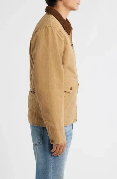 Schott Nyc Countryman's Sunset Cotton Canvas Zip-up Jacket In Brown