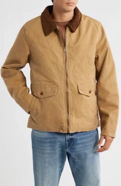 Schott Nyc Countryman's Sunset Cotton Canvas Zip-up Jacket In Brown