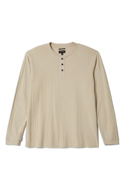 Brixton Standard Fit Long Sleeve Cotton Rib Henley In Neutral