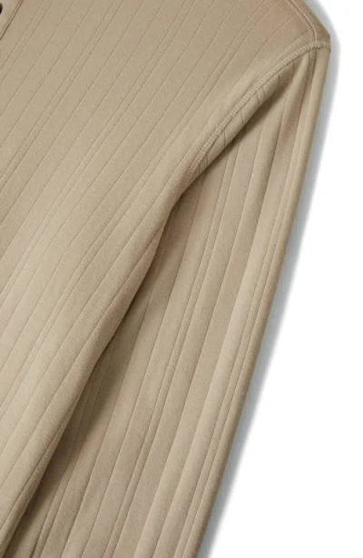 Brixton Standard Fit Long Sleeve Cotton Rib Henley In Neutral