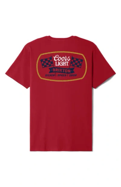 Brixton Coors Light Pit Stop Graphic T-shirt In Red