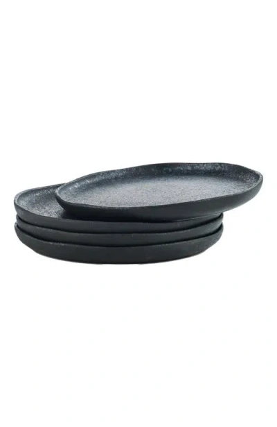 Stone Lain Tom Stoneware 4-piece Dinner Plate Set In Blue