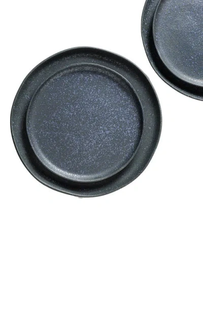 Stone Lain Tom Stoneware 4-piece Dinner Plate Set In Blue