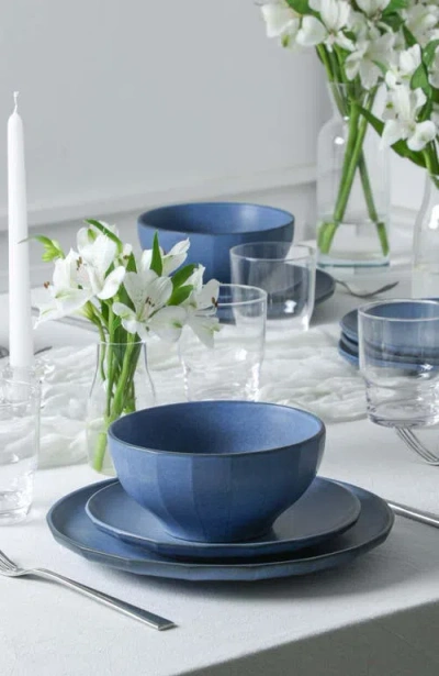 Stone Lain Rio Stoneware 16-piece Dinnerware Set With Glasses In Blue