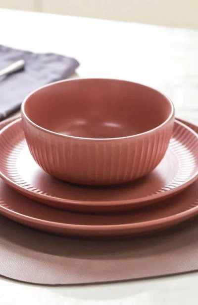 Stone Lain Logan Stoneware 12-piece Dinnerware Set In Burgundy