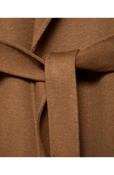 Mango Wool Blend Wrap Coat In Brown
