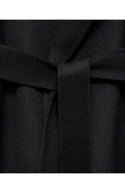 Mango Wool Blend Wrap Coat In Black