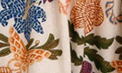 Agua Bendita Kids' Giselle Fiore Smocked Crop Top In Multi