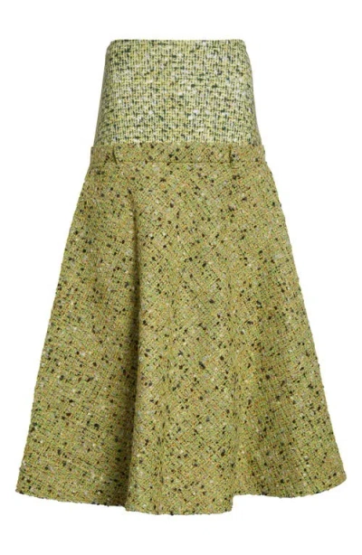 Diesel Tweed-textured Flared Midi Skirt In Animal Print