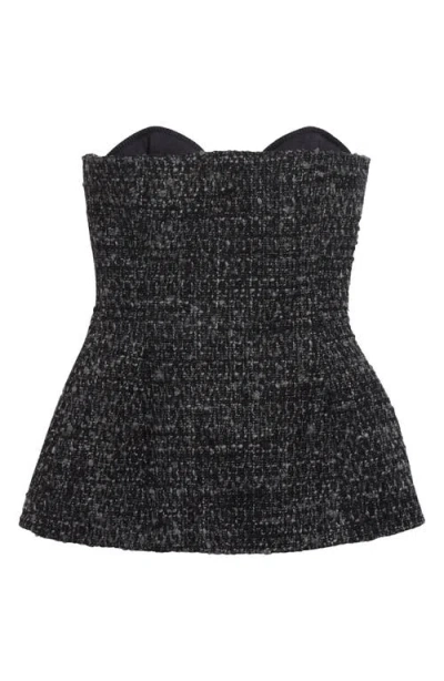 Diesel Bouclé Corset Top With Ultra-low Cut In Black