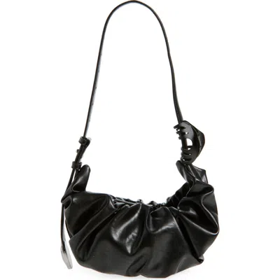 Diesel Grab-d L-large Scrunched Hobo Bag In Shiny Pu In Black
