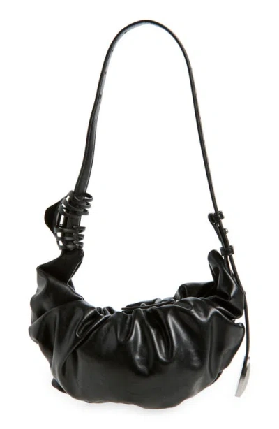 Diesel Grab-d L-large Scrunched Hobo Bag In Shiny Pu In Black