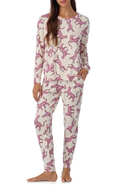 Room Service Pjs Long Sleeve Print Pajamas In Multi