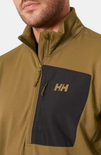 Helly Hansen Versatile Half Zip Midlayer Fleece Pullover In Green