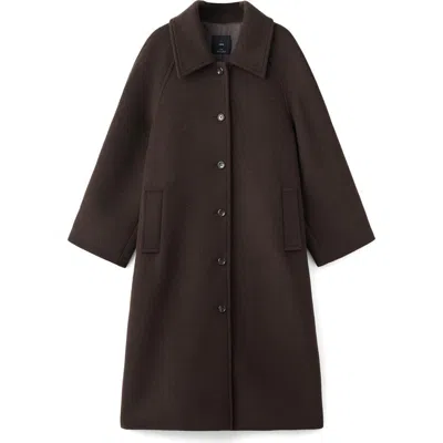Mango Women's Buttoned Wool Coat In Brown