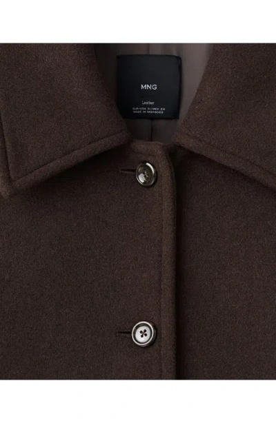 Mango Women's Buttoned Wool Coat In Brown