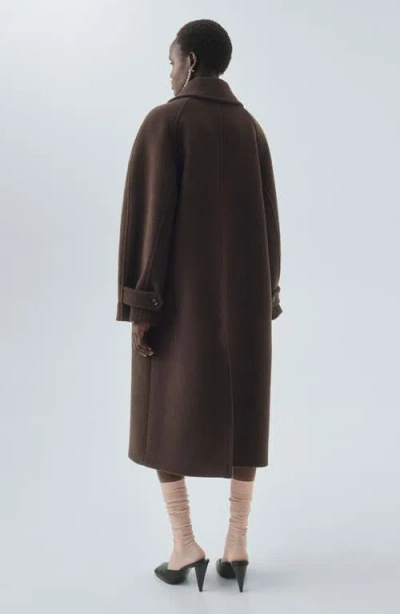 Mango Women's Buttoned Wool Coat In Brown
