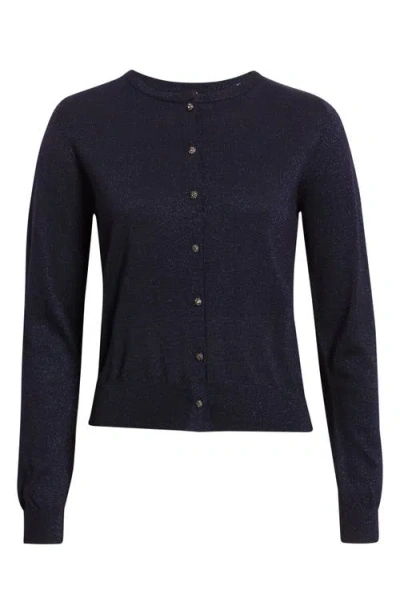 Margaret O'leary Merino Wool Blend Cardigan In Blue