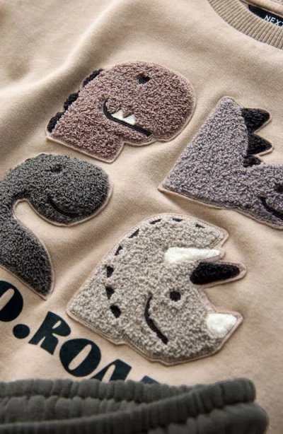 Next Kids' Colorblock Dinosaur Sweatshirt & Joggers Set In Multi