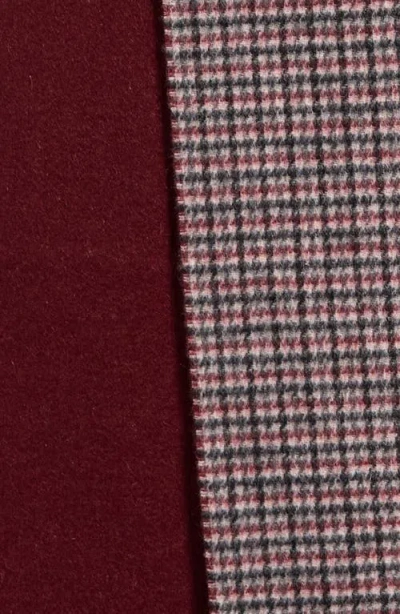 Vince Houndstooth Reversible Cashmere Scarf In Burgundy