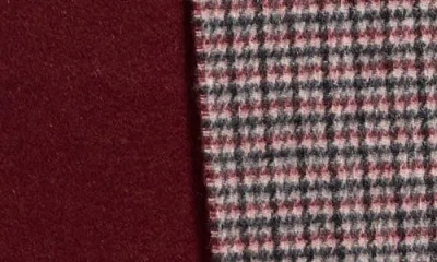 Vince Houndstooth Reversible Cashmere Scarf In Burgundy