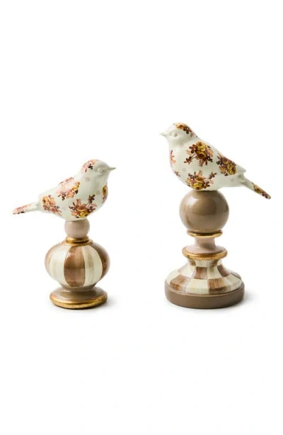 Mackenzie-childs Mackenzie Childs Wild Rose Bird Set Of 2 Figurines In Multi