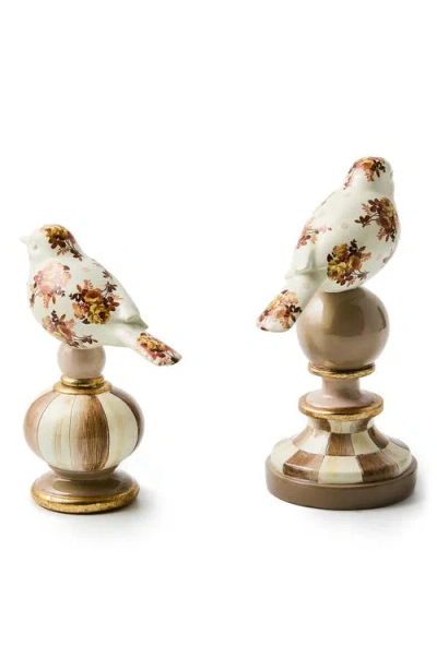 Mackenzie-childs Mackenzie Childs Wild Rose Bird Set Of 2 Figurines In Multi