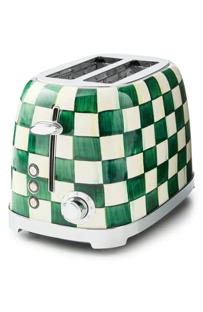 Mackenzie-childs Mackenzie Childs Emerald Check 2-slice Toaster In Green