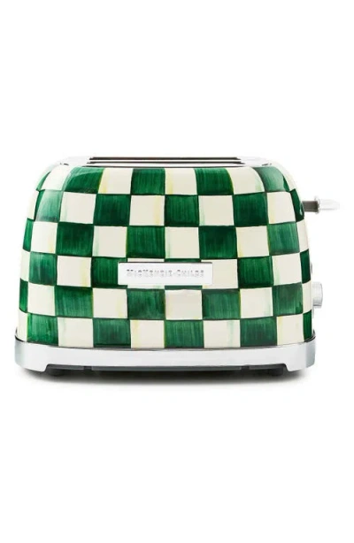 Mackenzie-childs Mackenzie Childs Emerald Check 2-slice Toaster In Green