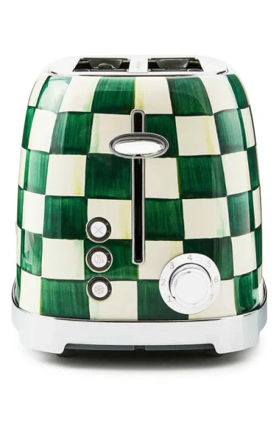 Mackenzie-childs Mackenzie Childs Emerald Check 2-slice Toaster In Green