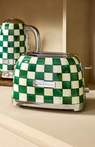 Mackenzie-childs Mackenzie Childs Emerald Check 2-slice Toaster In Green