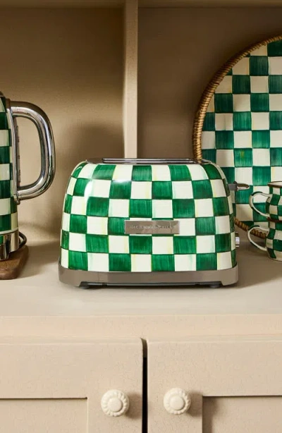 Mackenzie-childs Mackenzie Childs Emerald Check 2-slice Toaster In Green