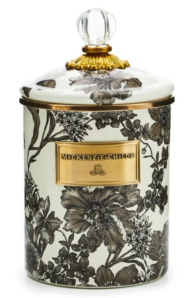 Mackenzie-childs Mackenzie Childs Medium Sterling English Canister In Gray