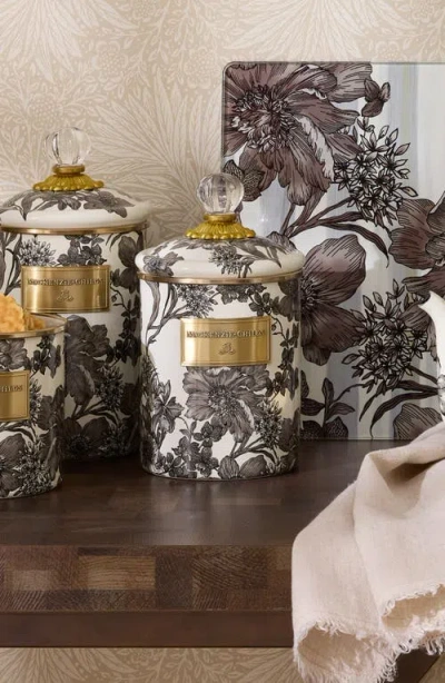Mackenzie-childs Mackenzie Childs Medium Sterling English Canister In Gray