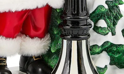 Mackenzie-childs Mackenzie Childs Santa By Lamp Post Illuminated Figurine In Multi