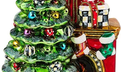 Mackenzie-childs Mackenzie Childs Fireplace Glass Ornament In Multi