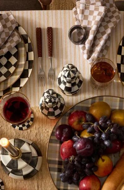 Mackenzie-childs Mackenzie Childs Courtly Check® Enamel Large Salt & Pepper Shaker Set In Black