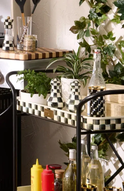 Mackenzie-childs Mackenzie Childs Courtly Check® Enamel Large Salt & Pepper Shaker Set In Black