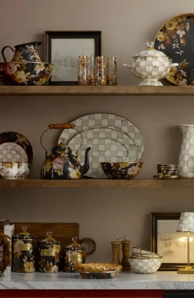 Mackenzie-childs Mackenzie Childs Large Mocha Check Oval Platter In Neutral