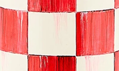 Mackenzie-childs Mackenzie Childs Check It Out Red Illuminated Retro Candle In Red