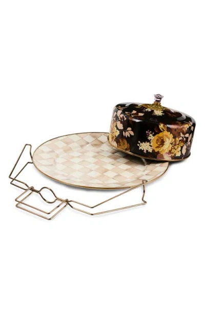 Mackenzie-childs Mackenzie Childs Wild Rose Enameled Steel Cake Carrier In Multi