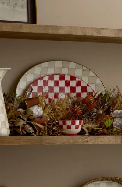 Mackenzie-childs Mackenzie Childs Large Mocha Check Oval Platter In Neutral
