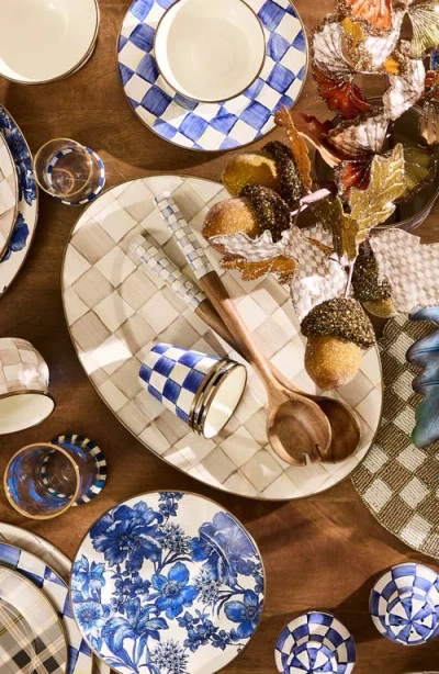 Mackenzie-childs Mackenzie Childs Large Mocha Check Oval Platter In Neutral