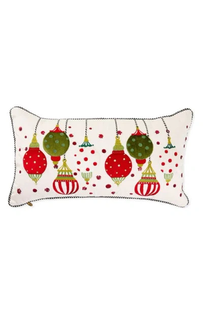 Mackenzie-childs Mackenzie Childs Festive Ornaments Lumbar Accent Pillow In Multi
