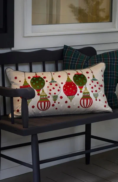 Mackenzie-childs Mackenzie Childs Festive Ornaments Lumbar Accent Pillow In Multi