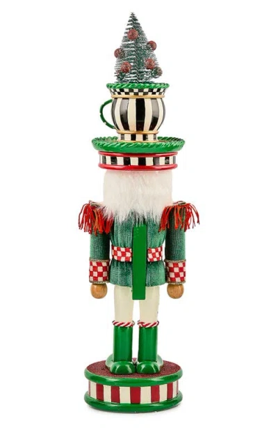 Mackenzie-childs Mackenzie Childs Check It Out Teacup Nutcracker In Green