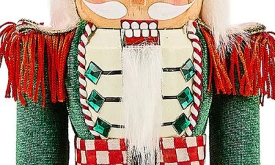 Mackenzie-childs Mackenzie Childs Check It Out Teacup Nutcracker In Green