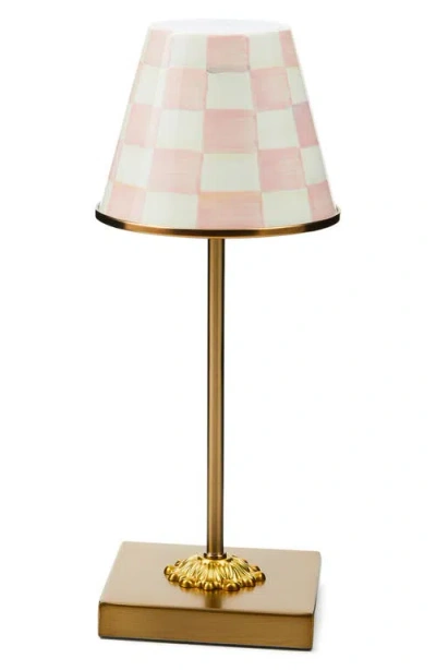Mackenzie-childs Mackenzie Childs Rosy Check Led Rechargeable Cafe Table Lamp In Pink