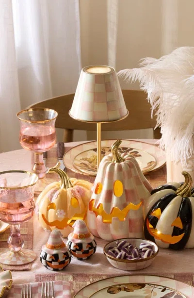 Mackenzie-childs Mackenzie Childs Rosy Check Led Rechargeable Cafe Table Lamp In Pink