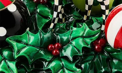 Mackenzie-childs Mackenzie Childs Check It Out Illuminated Deer & Candle Centerpiece In Multi